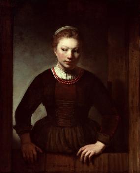 塞繆爾 凡 霍赫斯特拉滕 Woman at a dutch door 塞繆爾 凡 霍赫斯特拉滕 Woman at a dutch door